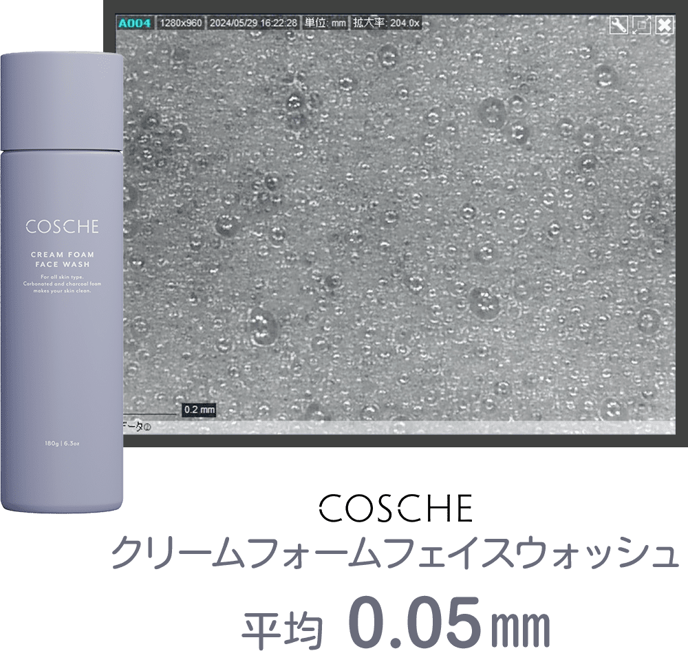 COSCHE クリームフォームフェイスウォッシュ 平均0.05mm